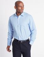 Marks & Spencer Cotton Rich Regular Fit Shirt Cornflower