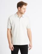 Marks & Spencer Pure Cotton Pique Polo Shirt Ecru Mix