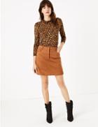 Marks & Spencer Relaxed Fit Animal Print Top Black Mix