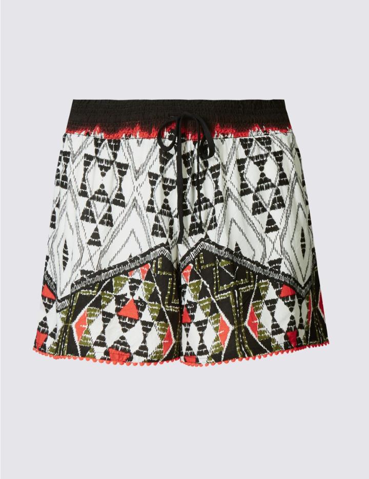 Marks & Spencer Tribal Print Beach Shorts White Mix