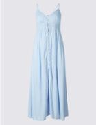 Marks & Spencer Petite Button Through Maxi Dress Blue