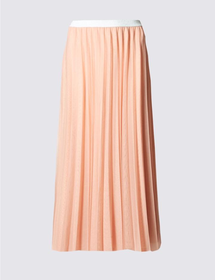 Marks & Spencer A-line Mesh Skirt Blush