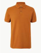 Marks & Spencer Pure Cotton Polo Shirt Ginger