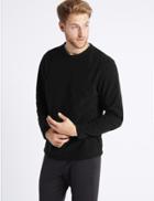 Marks & Spencer Crew Neck Fleece Top With Stormwear&trade; Black