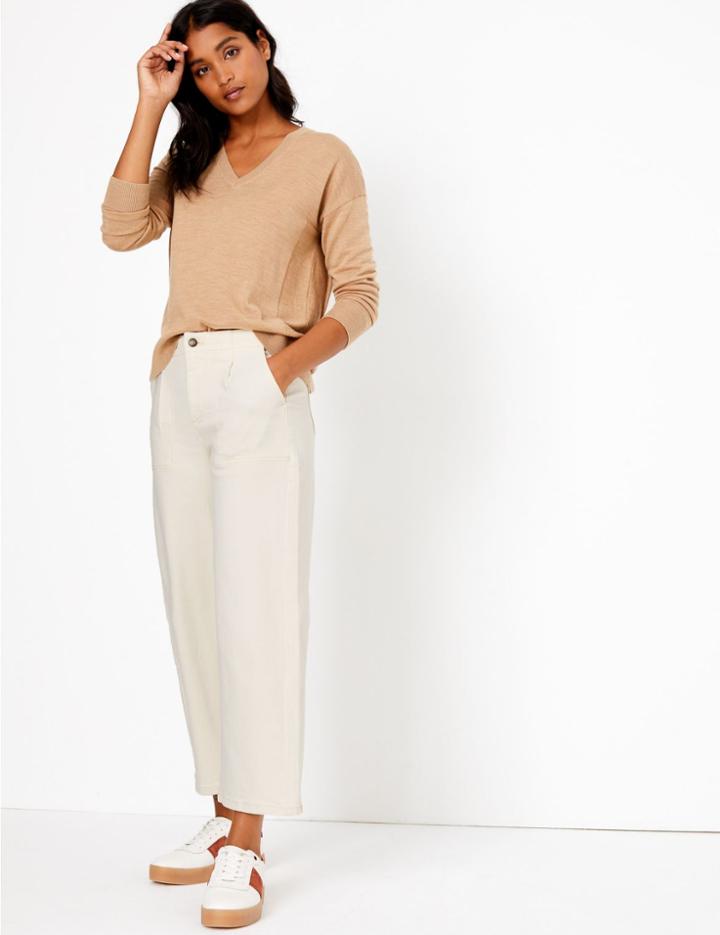 Marks & Spencer High Waist Wide Leg Cropped Jeans