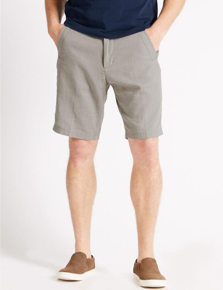 Marks & Spencer Linen Rich Shorts Grey