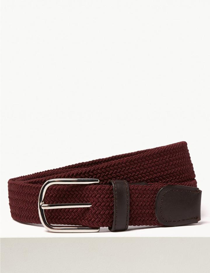 Marks & Spencer Stretch Woven Belt Burgundy