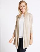 Marks & Spencer Trapeze Slinky Cuff Cardigan Oatmeal