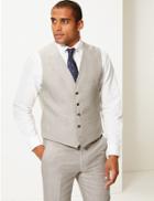 Marks & Spencer Tailored Fit Linen Waistcoat Neutral