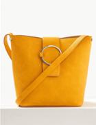 Marks & Spencer Faux Leather Ring Detail Bucket Bag Ochre