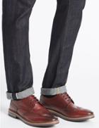 Marks & Spencer Leather Trisole Brogue Shoes Burgundy
