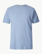 Marks & Spencer Pure Cotton Crew Neck T-shirt Pale Blue Mix