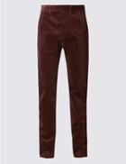 Marks & Spencer Cotton Rich Corduroy Trousers With Stormwear&trade; Rust