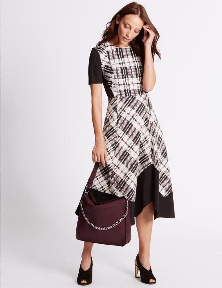 Marks & Spencer Faux Leather Chain Slouch Hobo Bag Burgundy