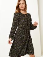 Marks & Spencer Petite Floral Print Relaxed Dress Navy Mix