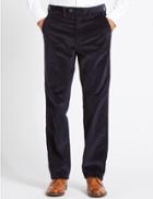 Marks & Spencer Regular Fit Super Soft Corduroy Trousers Navy
