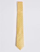 Marks & Spencer Pure Silk Spotted Tie Pale Pink Mix