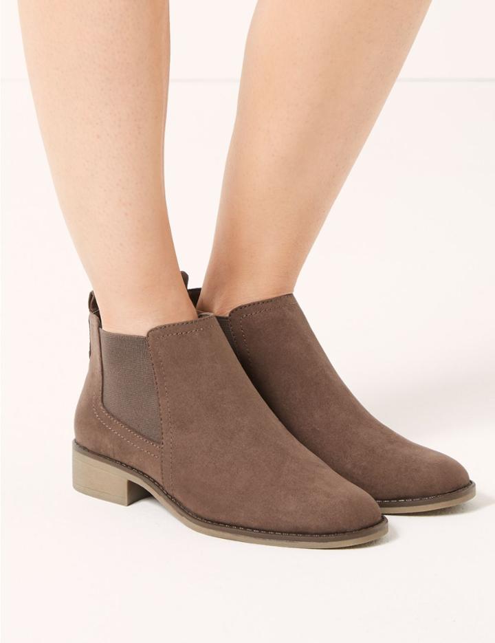 Marks & Spencer Wide Fit Chelsea Ankle Boots Mink