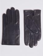 Marks & Spencer Leather Panelled Driving Gloves Dark Navy