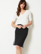Marks & Spencer Jersey Side Stripe Slit Skirt Black