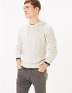 Marks & Spencer Supersoft Cable Knit Crew Neck Jumper