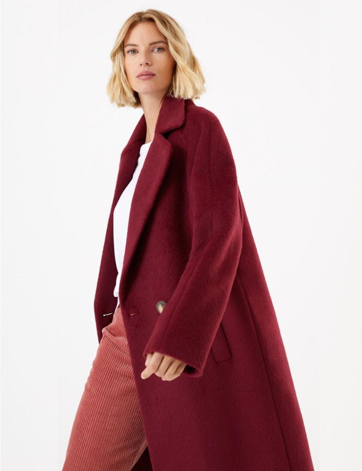 Marks & Spencer Cocoon Overcoat Claret