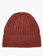 Marks & Spencer Ribbed Beanie Hat Red