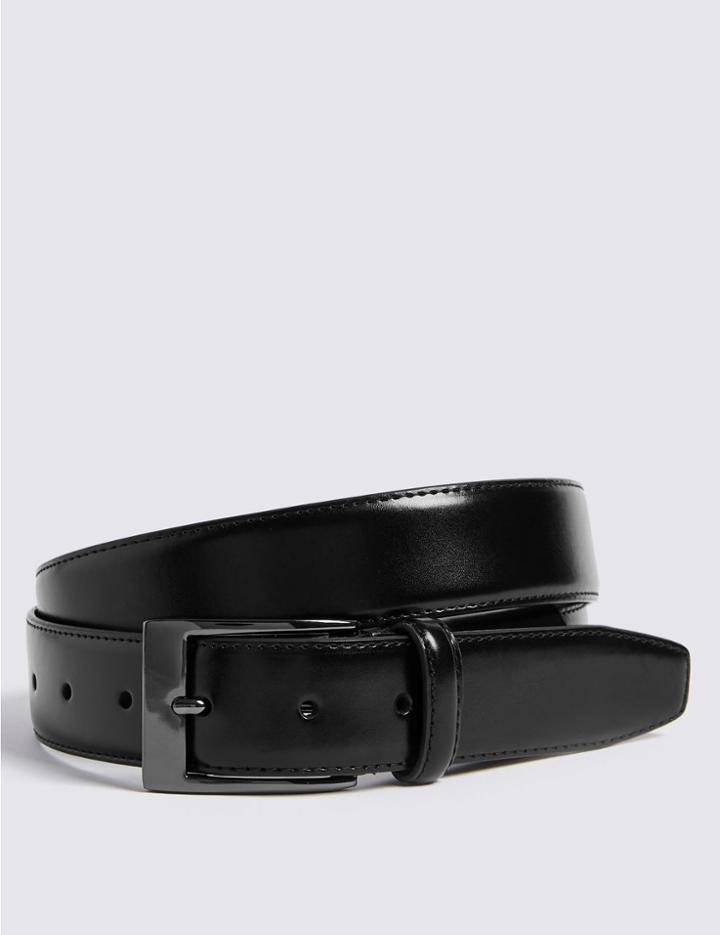 Marks & Spencer Coated Leather Active Waistband Smart Belt Black