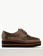 Marks & Spencer Leather Flatform Brogue Shoes Pewter