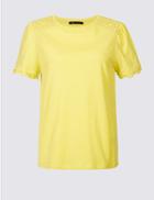 Marks & Spencer Pure Cotton Round Neck Short Sleeve T-shirt Mimosa