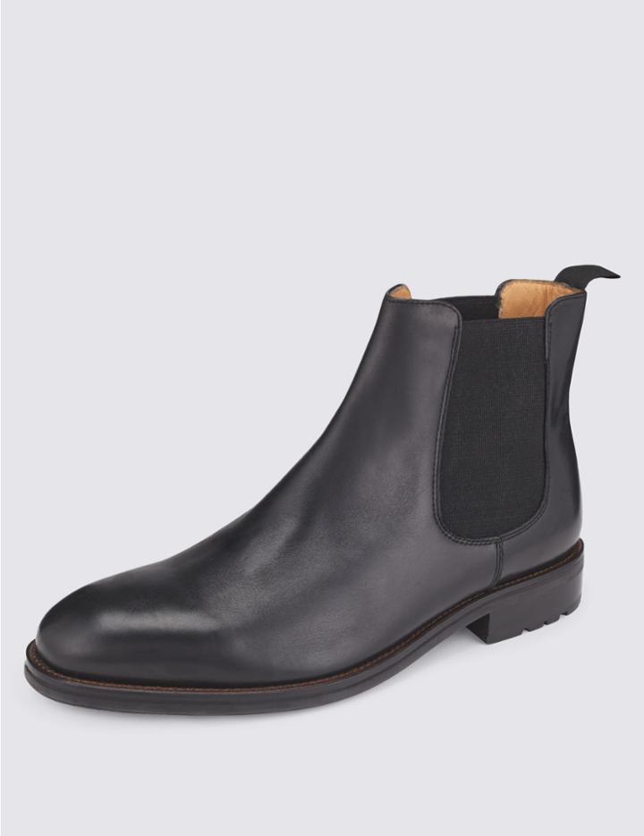 Marks & Spencer Leather Chelsea Boots Black