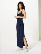 Marks & Spencer Pure Cotton Jersey Maxi Slip Dress Navy