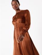 Marks & Spencer Satin Keyhole Fit & Flare Midi Dress Copper