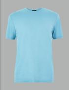 Marks & Spencer Supima Cotton Crew Neck T-shirt Teal