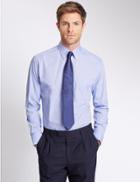 Marks & Spencer Pure Cotton Tailored Fit Shirt Blue Mix