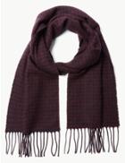 Marks & Spencer Dogstooth Woven Scarf Navy Mix