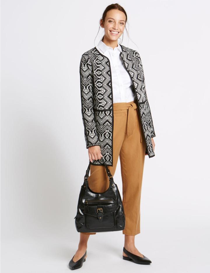 Marks & Spencer Leather Buckle Hobo Bag Black