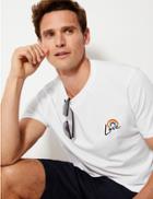 Marks & Spencer Pride Rainbow Cotton Print T-shirt White