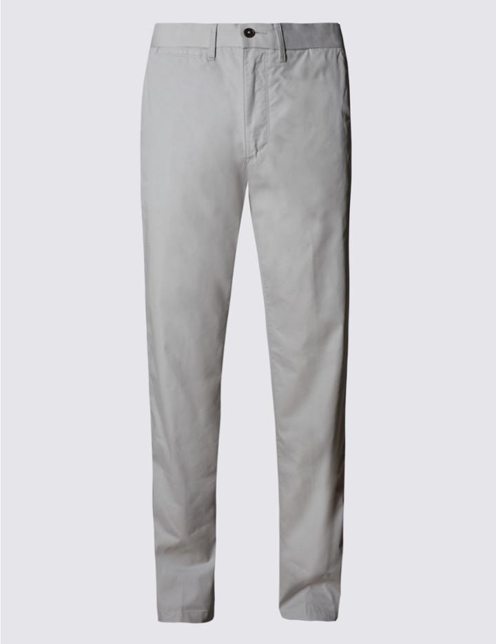 Marks & Spencer Cotton Rich Super Lightweight Chinos White Mix