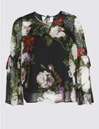 Marks & Spencer Plus Floral Print Long Sleeve Blouse Multi