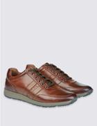 Marks & Spencer Leather Lace-up Trainers Brown