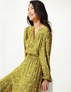 Marks & Spencer Ditsy Floral Waisted Mini Dress Yellow Mix