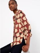 Marks & Spencer Floral Print Shirt Copper Tan
