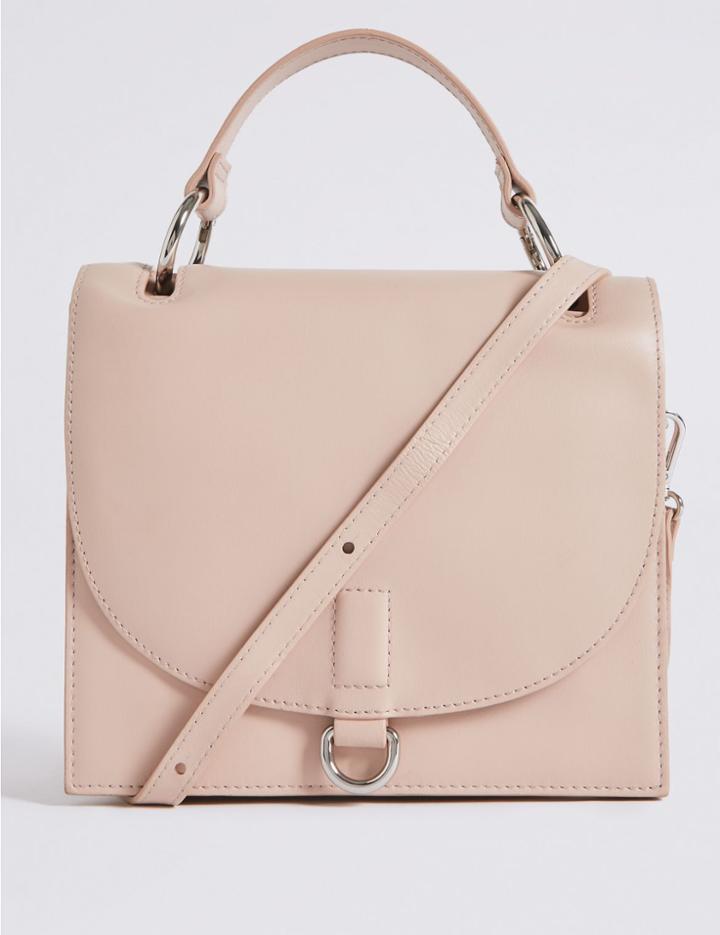 Marks & Spencer Leather Top Handle Tote Bag Nude