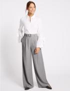 Marks & Spencer Linen Rich Wide Leg Trousers Grey