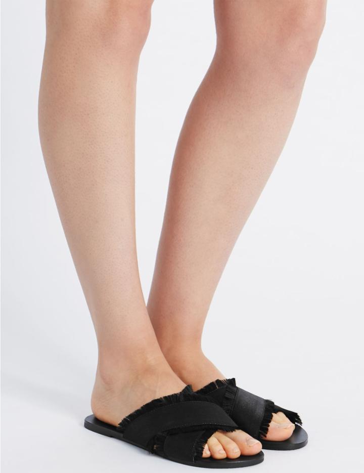Marks & Spencer Cross Over Mule Sandals Black