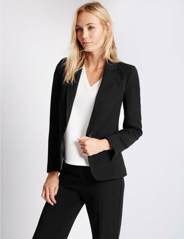 Marks & Spencer 1 Button Longline Jacket Black
