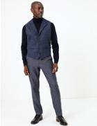 Marks & Spencer Tailored Fit Wool Waistcoat Blue