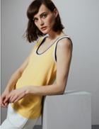 Marks & Spencer Textured Contrast Vest Top Yellow Mix