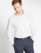 Marks & Spencer Cotton Rich Easy To Iron Tailored Fit Shirt White